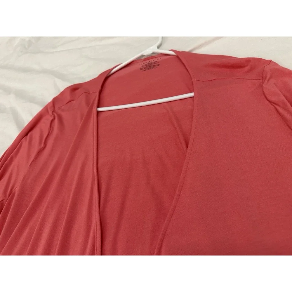 Lane Bryant Women's Open Front Cardigan Blouse Size 18 / 20 Coral Pink Top